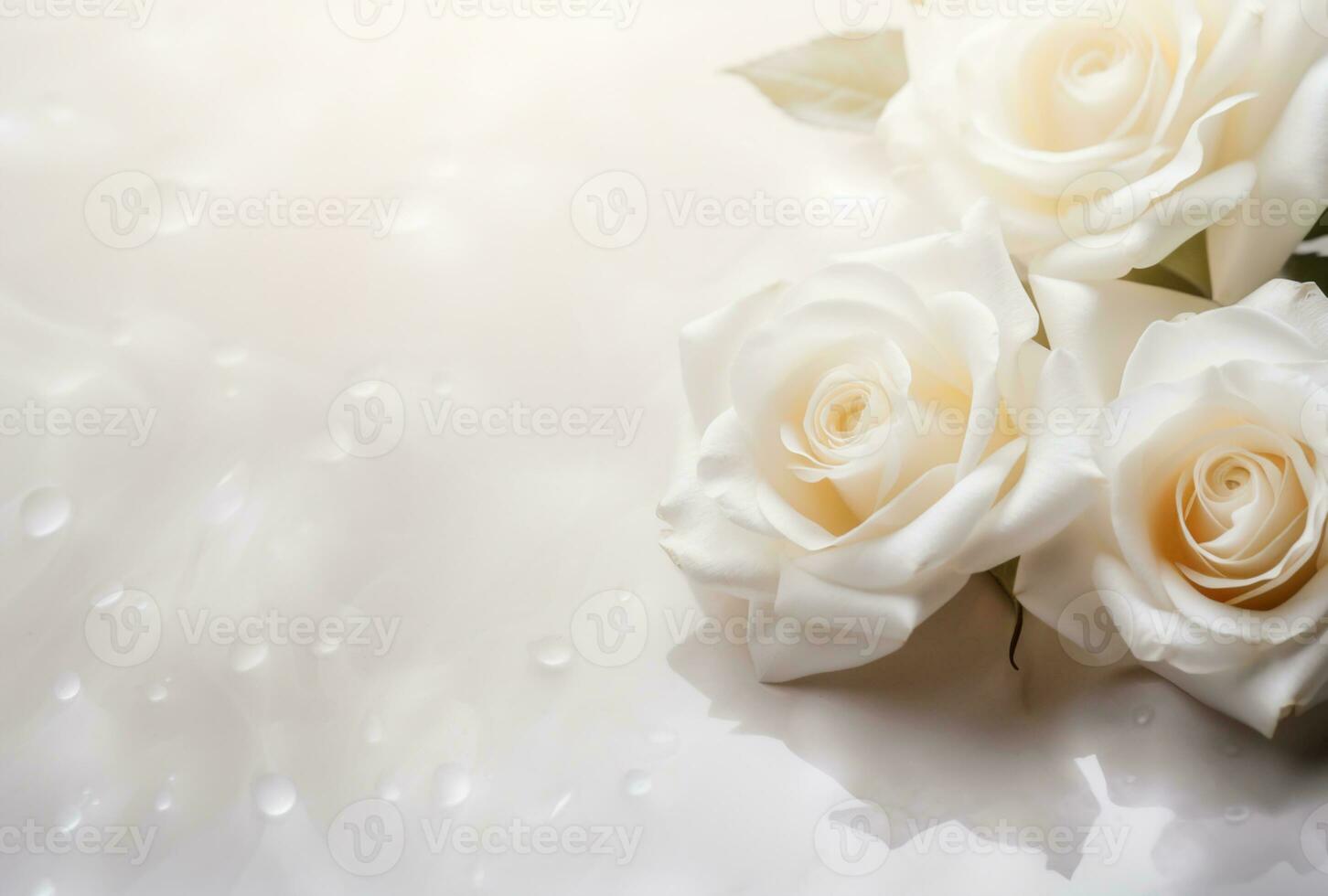 AI Generated Roses on Marble with Copy Space photo