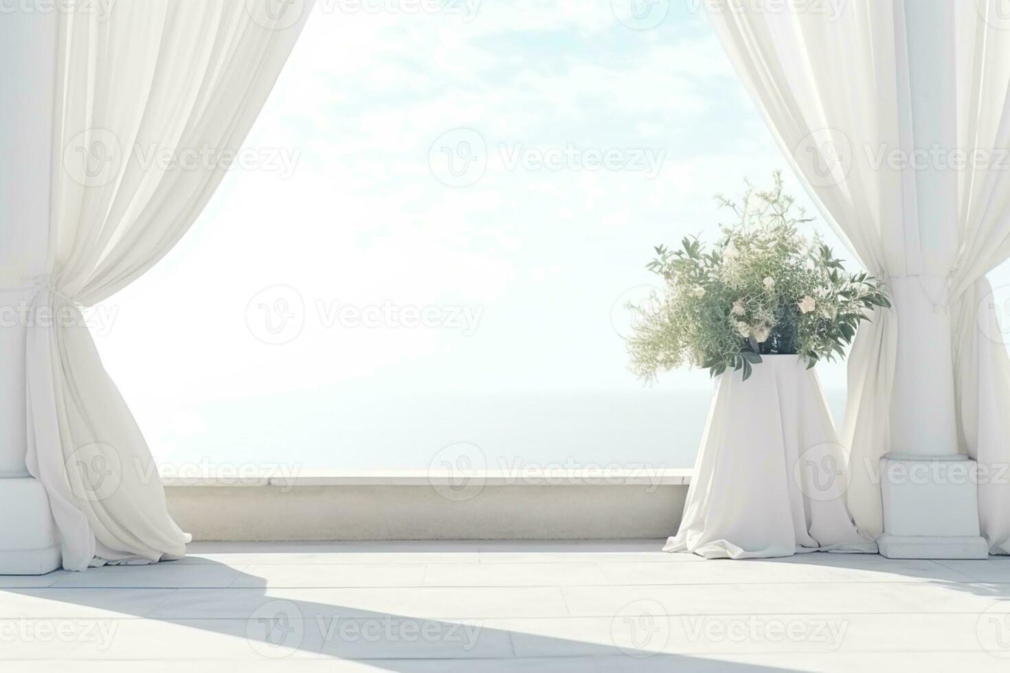 AI Generated Wedding arch with flowers photo