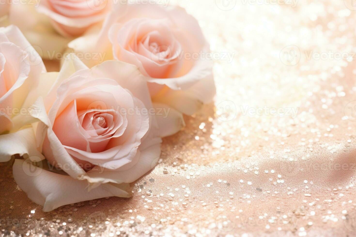 AI Generated Luxury Roses Background with Copy Space photo