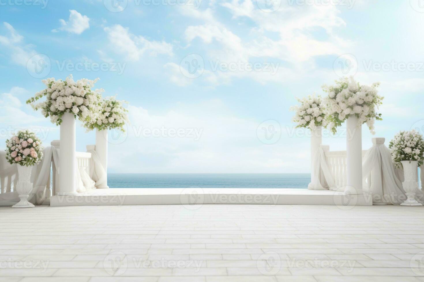 AI Generated Wedding arch with flowers photo