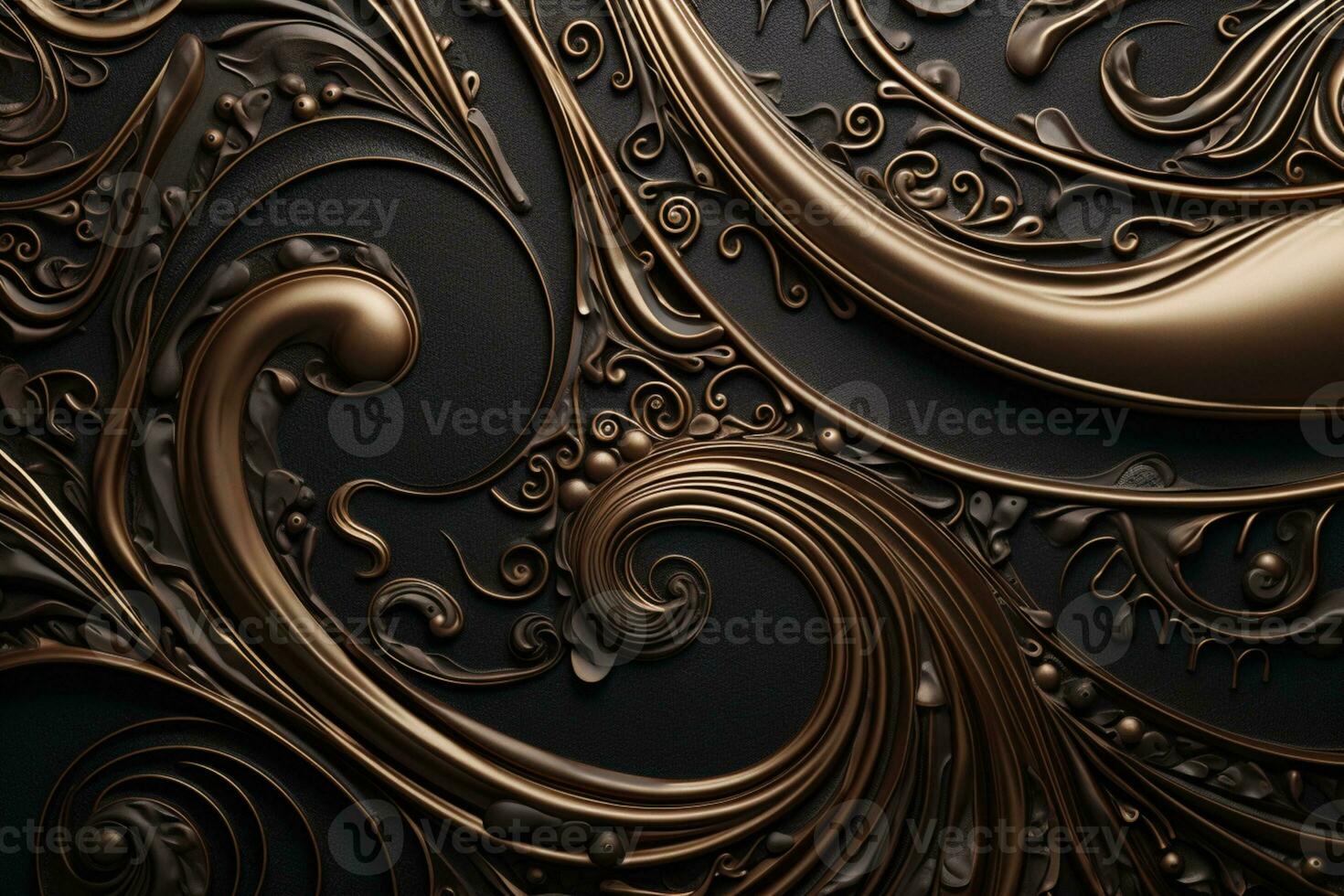 AI Generated luxury decorative background in black and gold photo