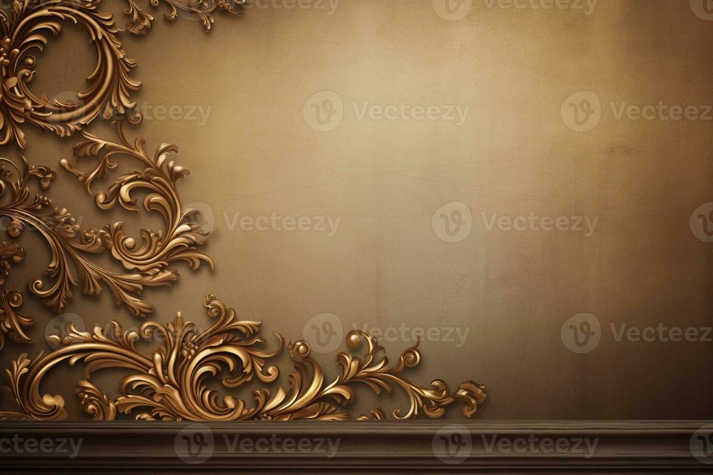 AI Generated vintage decorative background with copy space photo