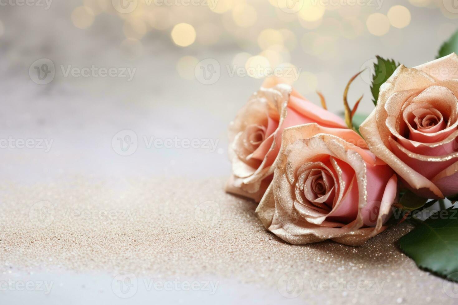 AI Generated Luxury Roses Background with Copy Space photo