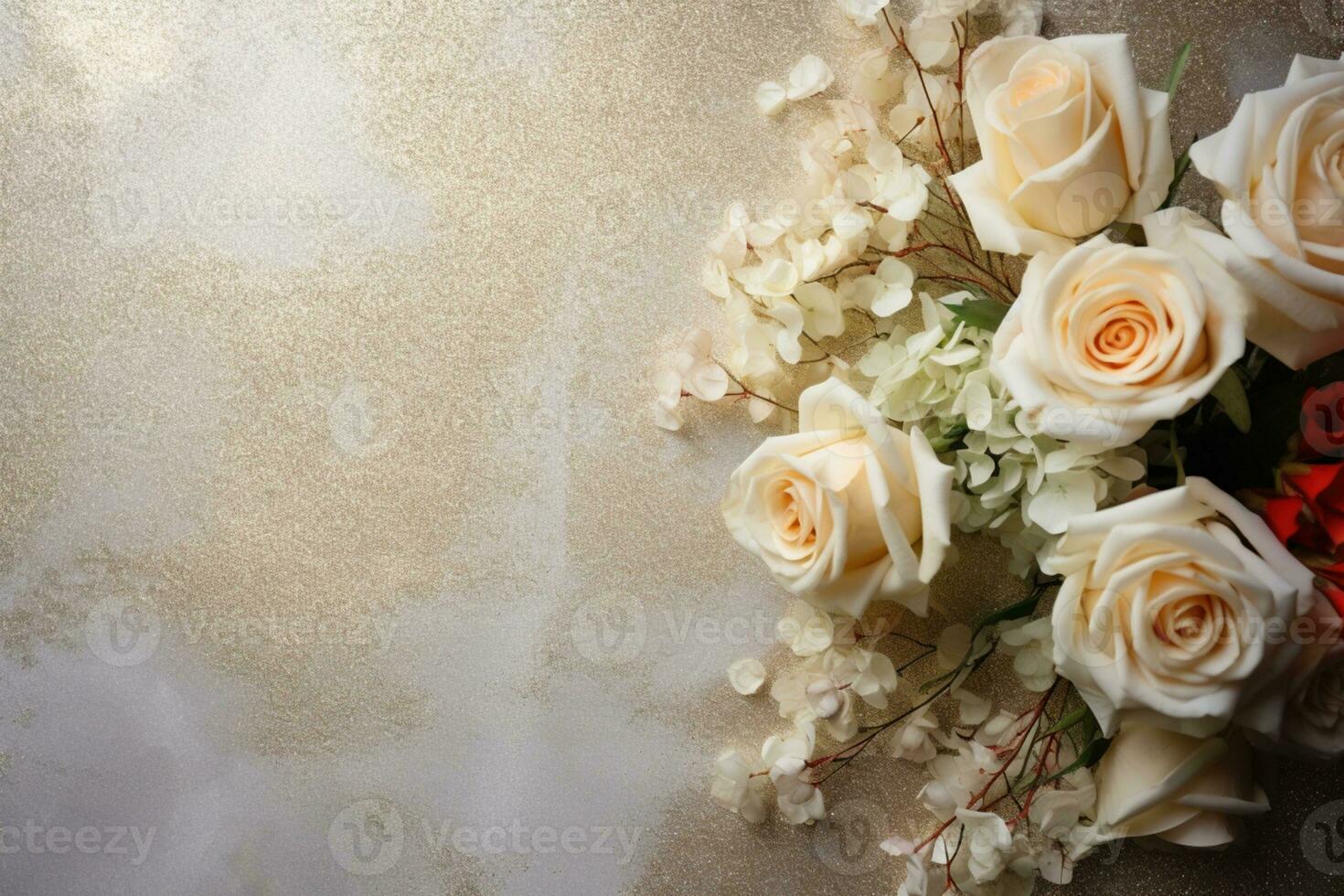 AI Generated Luxury Roses Background with Copy Space photo