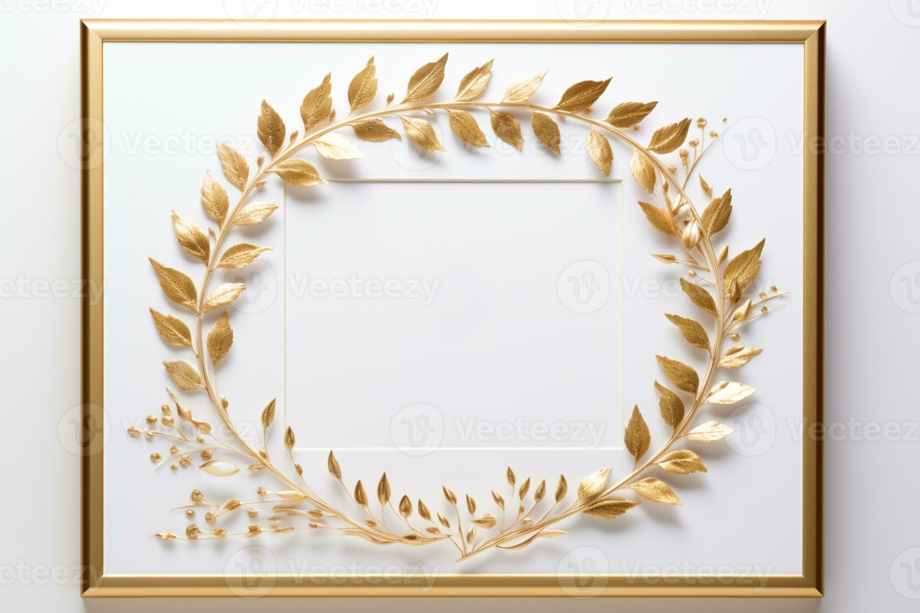 AI Generated Golden Frame Design with copy space 33233868 Stock Photo