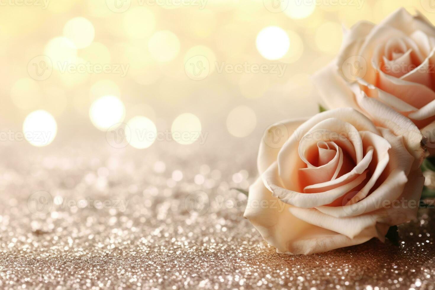 AI Generated Luxury Roses Background with Copy Space photo