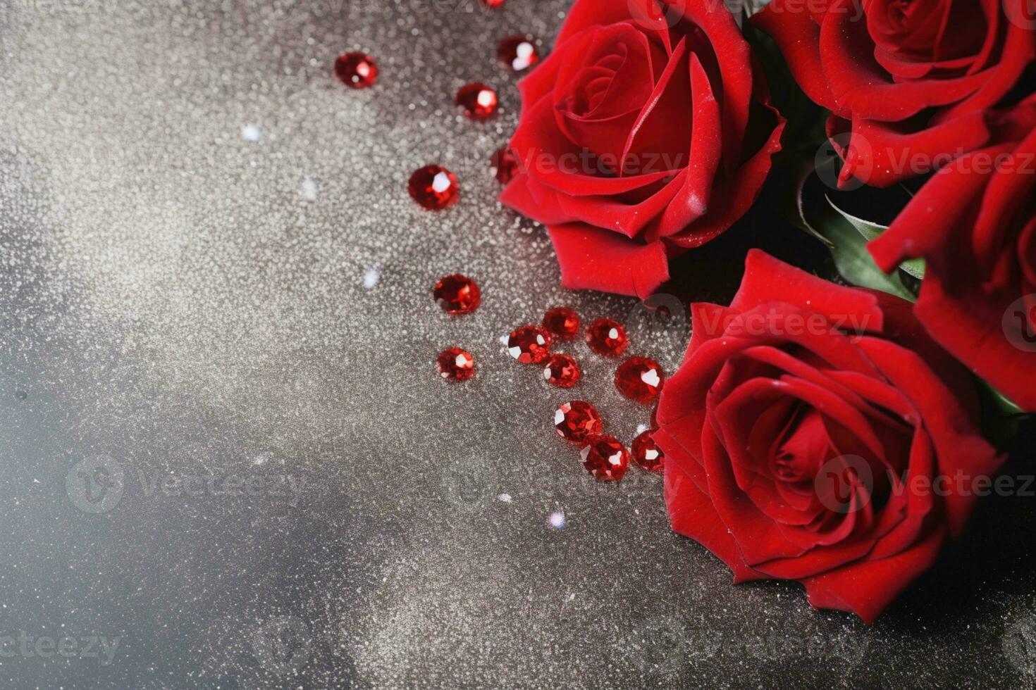 AI Generated Luxury Roses Background with Copy Space photo