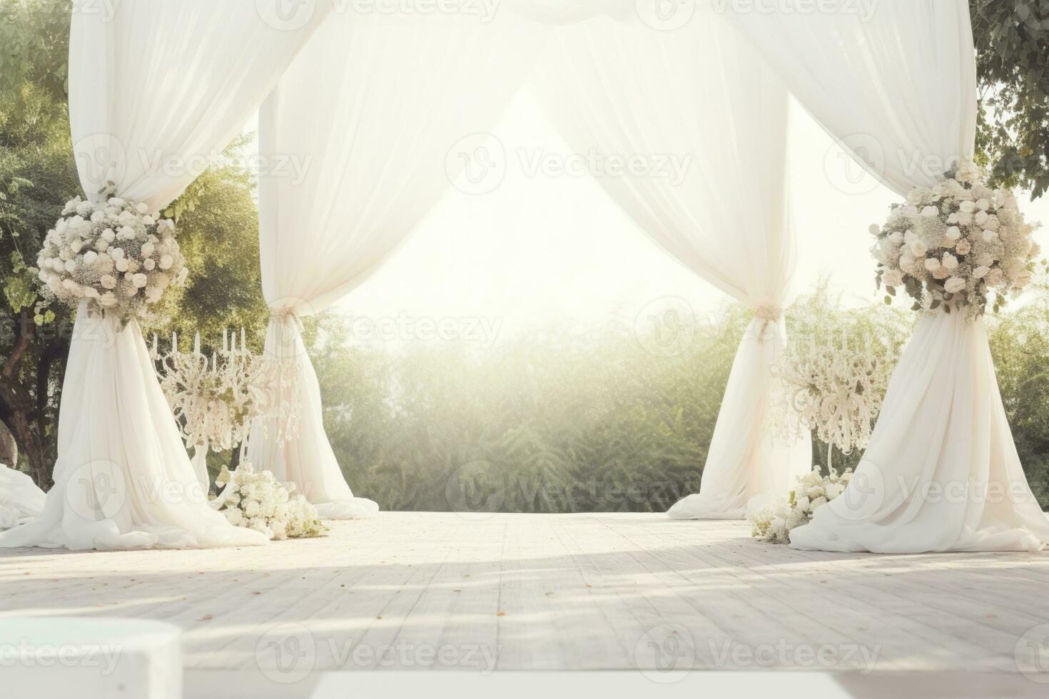 AI Generated Wedding arch with flowers photo