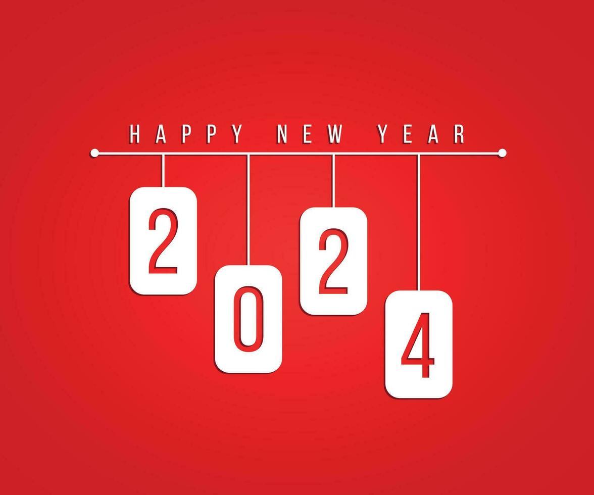 Happy New Year 2024 in modern style vector