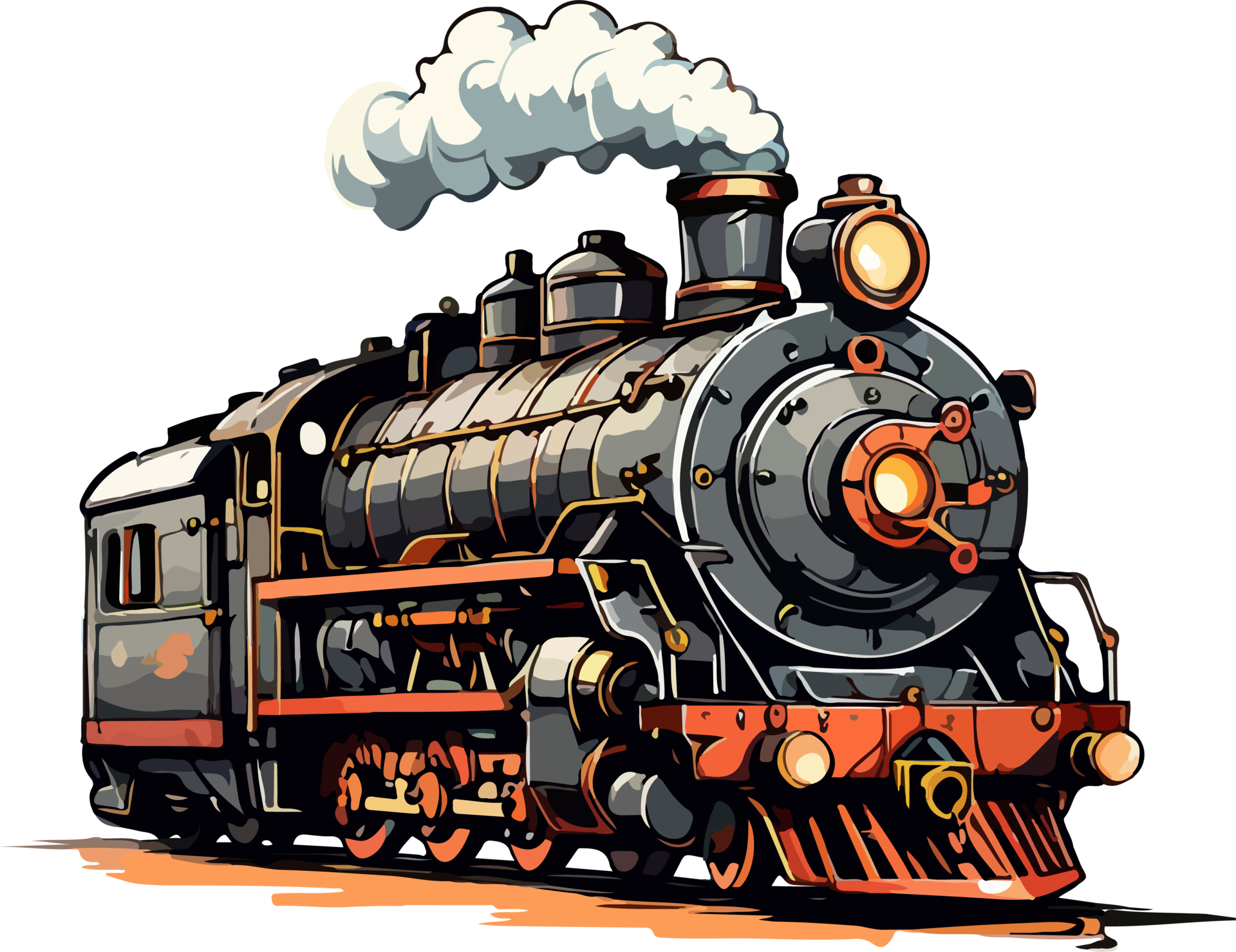 Steam Train Illustration Design AI Generative 33234115 PNG
