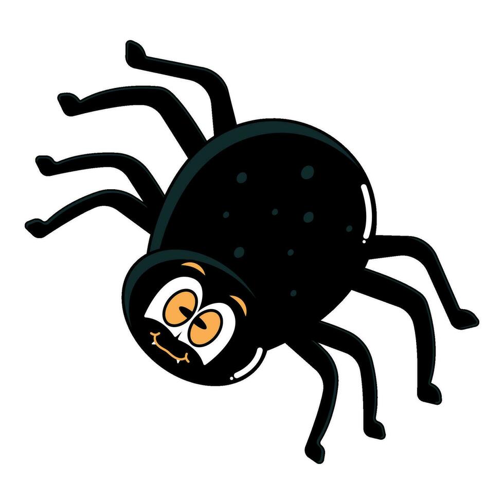 gracioso retro araña personaje para Víspera de Todos los Santos. contento Víspera de Todos los Santos. vector ilustración.