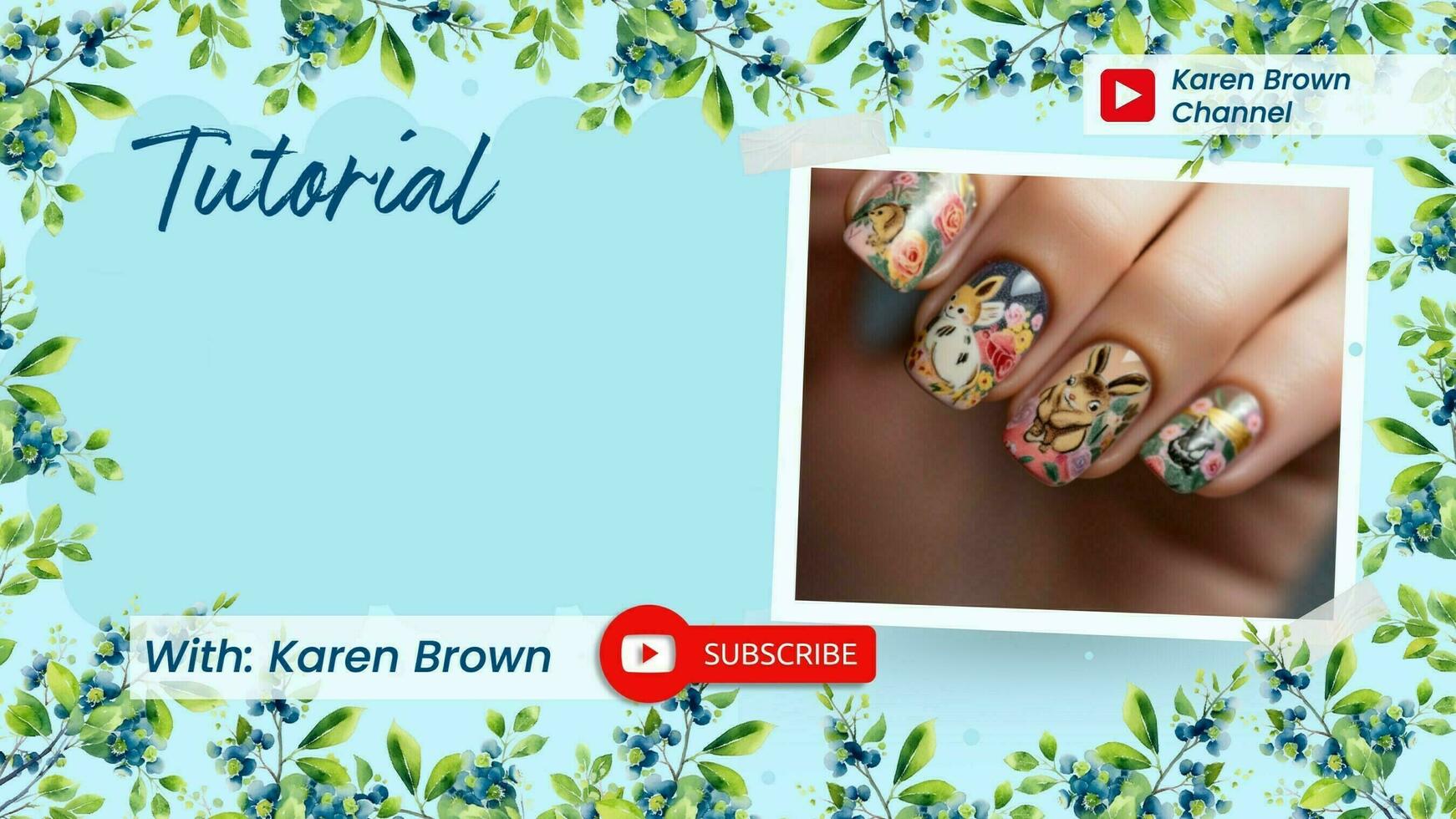 Floral Tutorial Paint Nails Youtube Tumbnail template