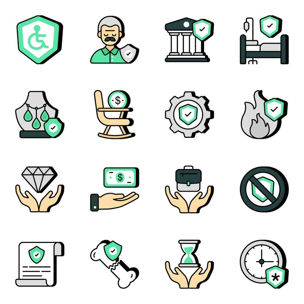 Pack of Assurance Flat Icons 33234420 Vector Art at Vecteezy