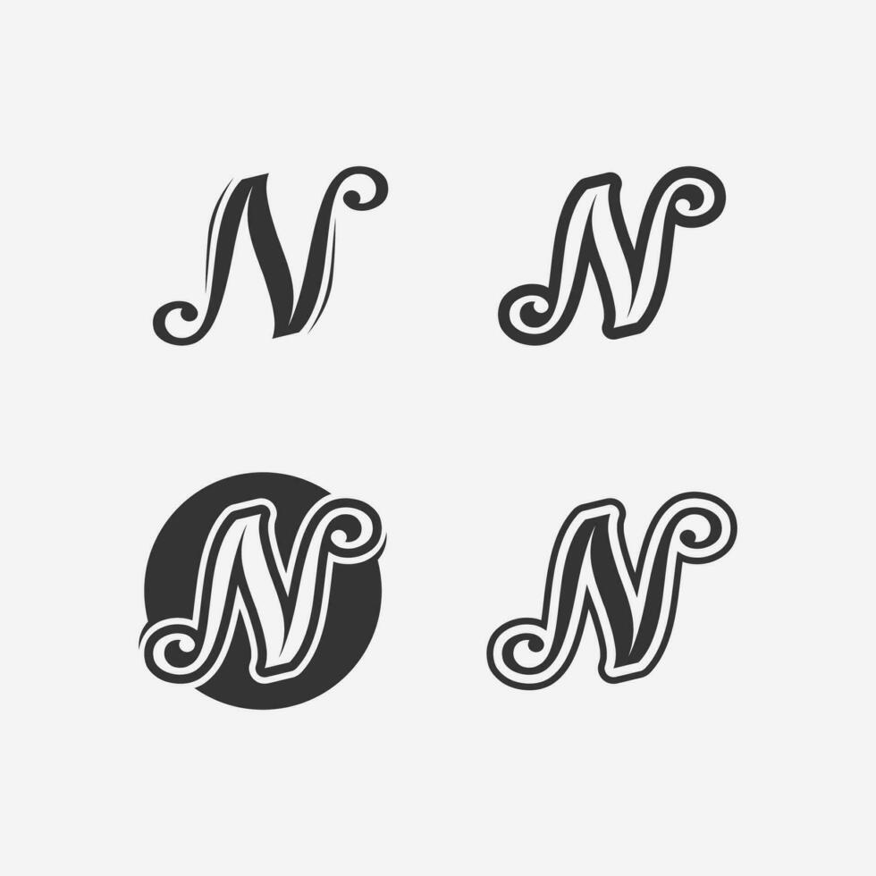 N Letter Logo Template vector