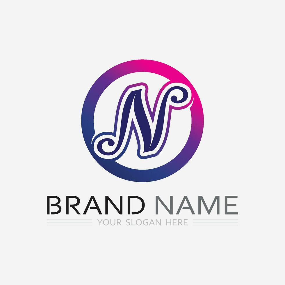 N Letter Logo Template vector