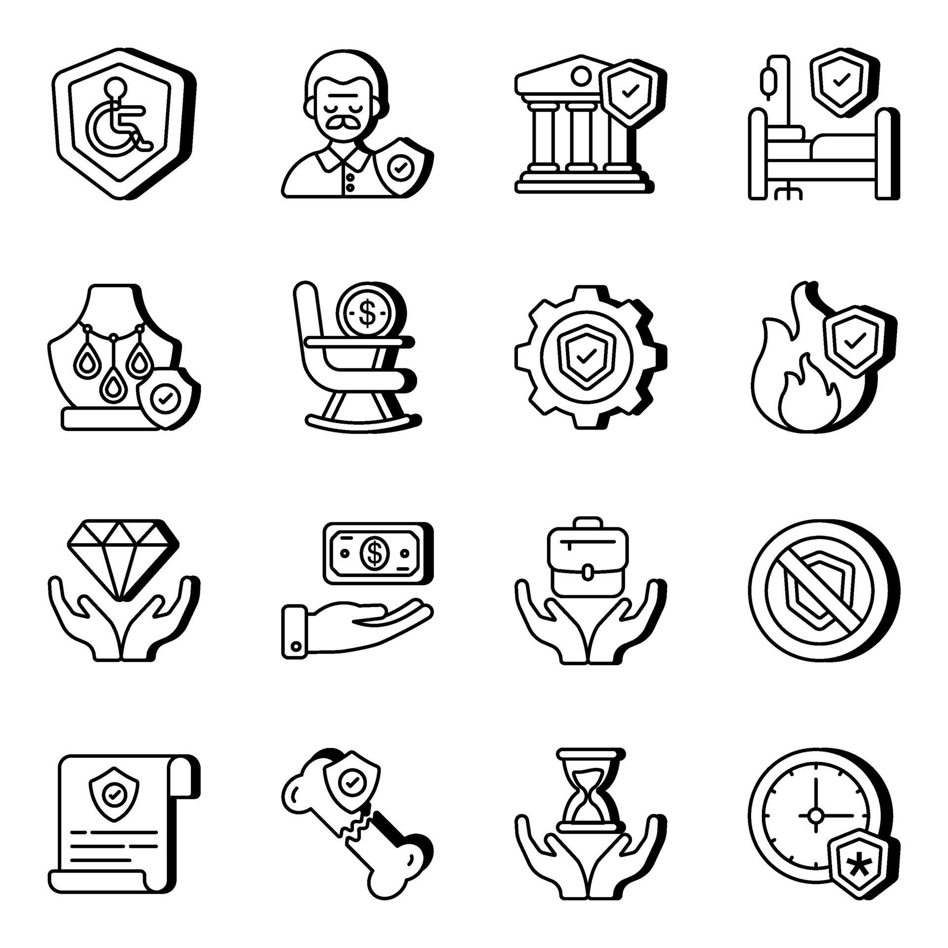 Pack of Assurance Linear Icons 33234444 Vector Art at Vecteezy