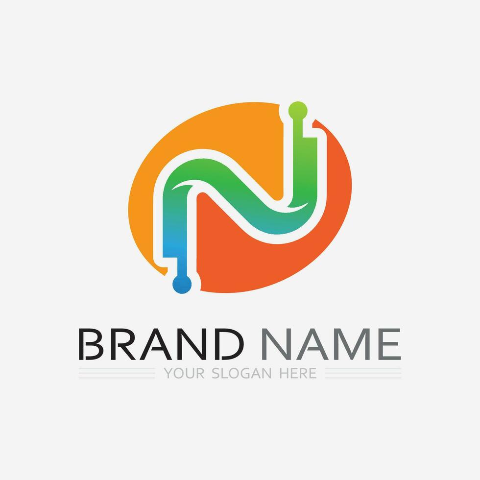 N Letter Logo Template vector