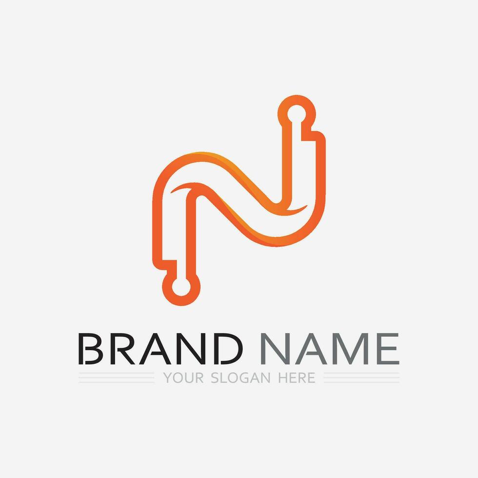 N Letter Logo Template vector