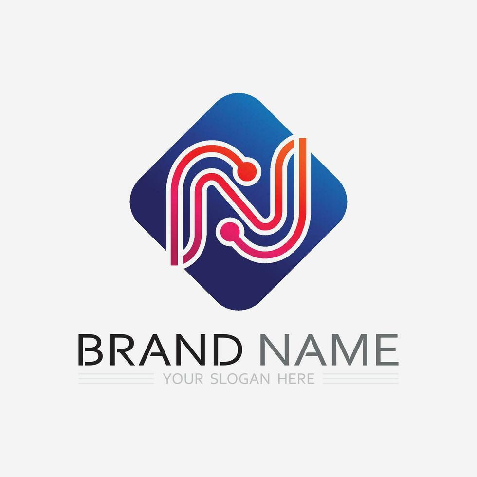 N Letter Logo Template vector