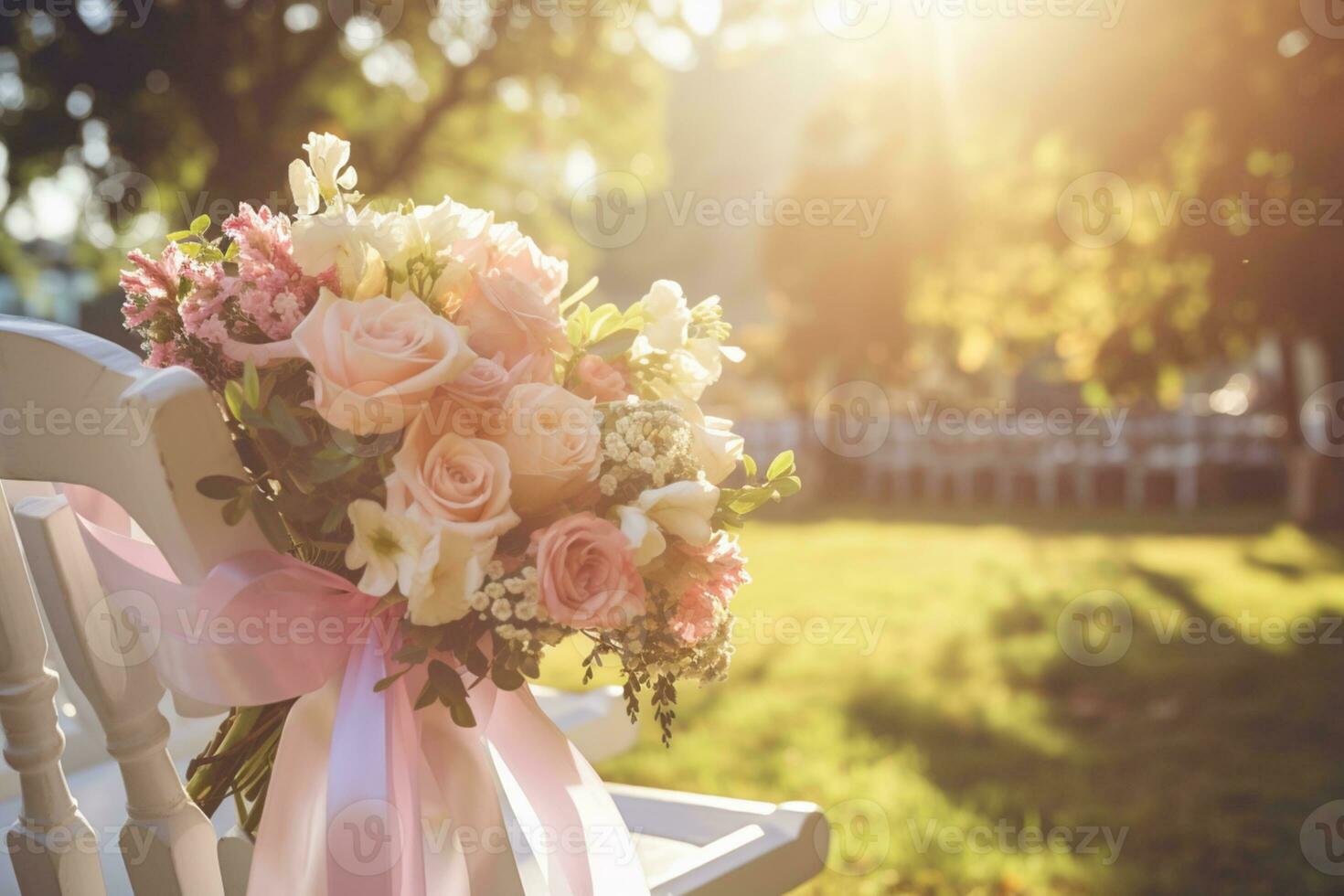 AI Generated Outdoor Flower Background at Daytime photo