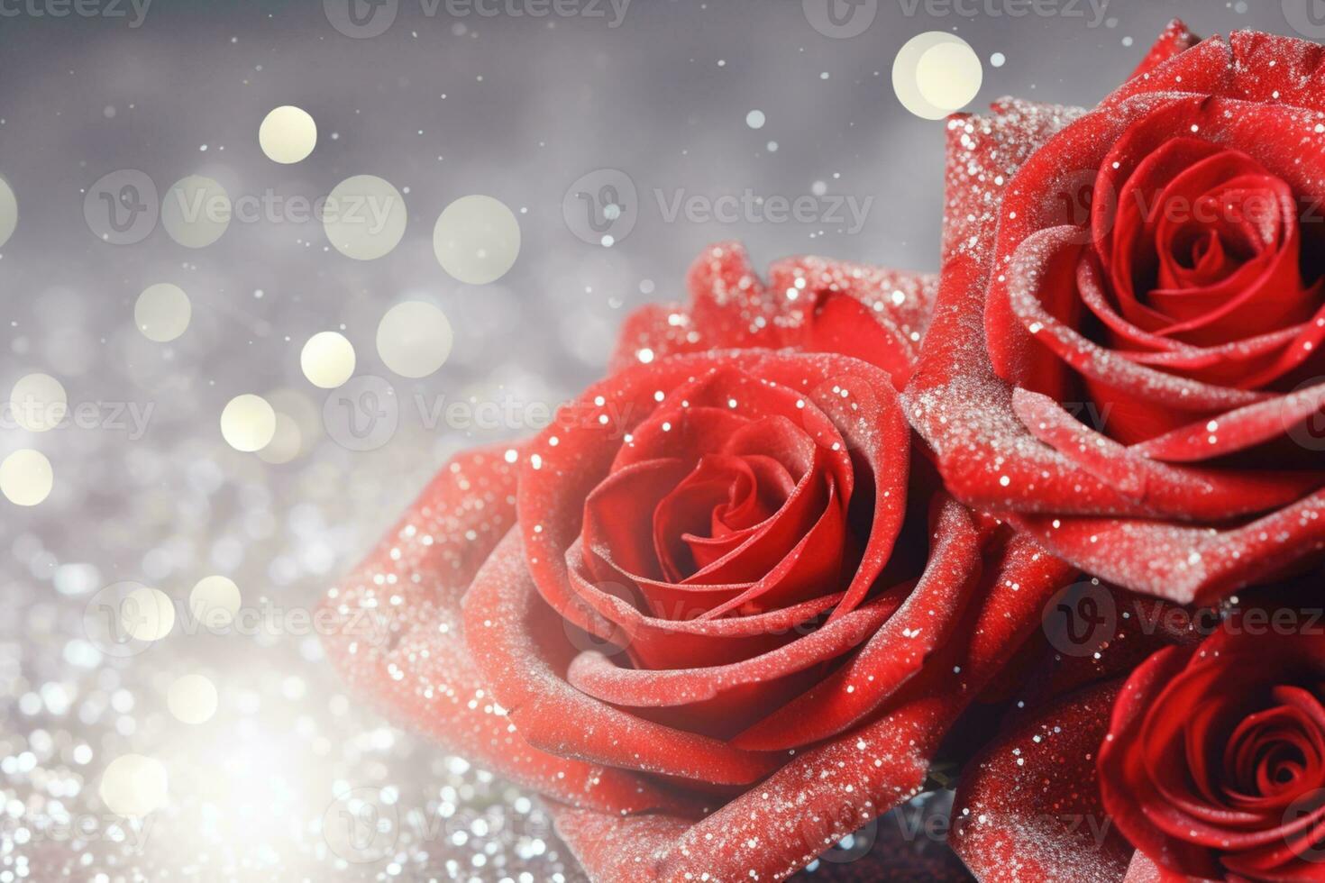 AI Generated Luxury Roses Background with Copy Space photo