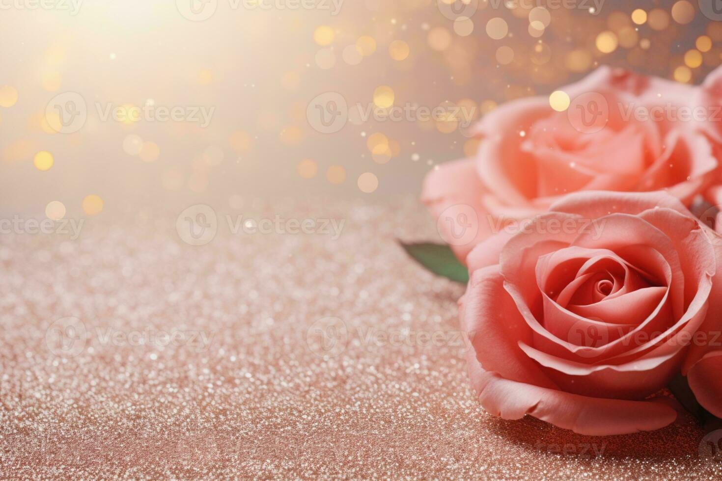 AI Generated Luxury Roses Background with Copy Space photo