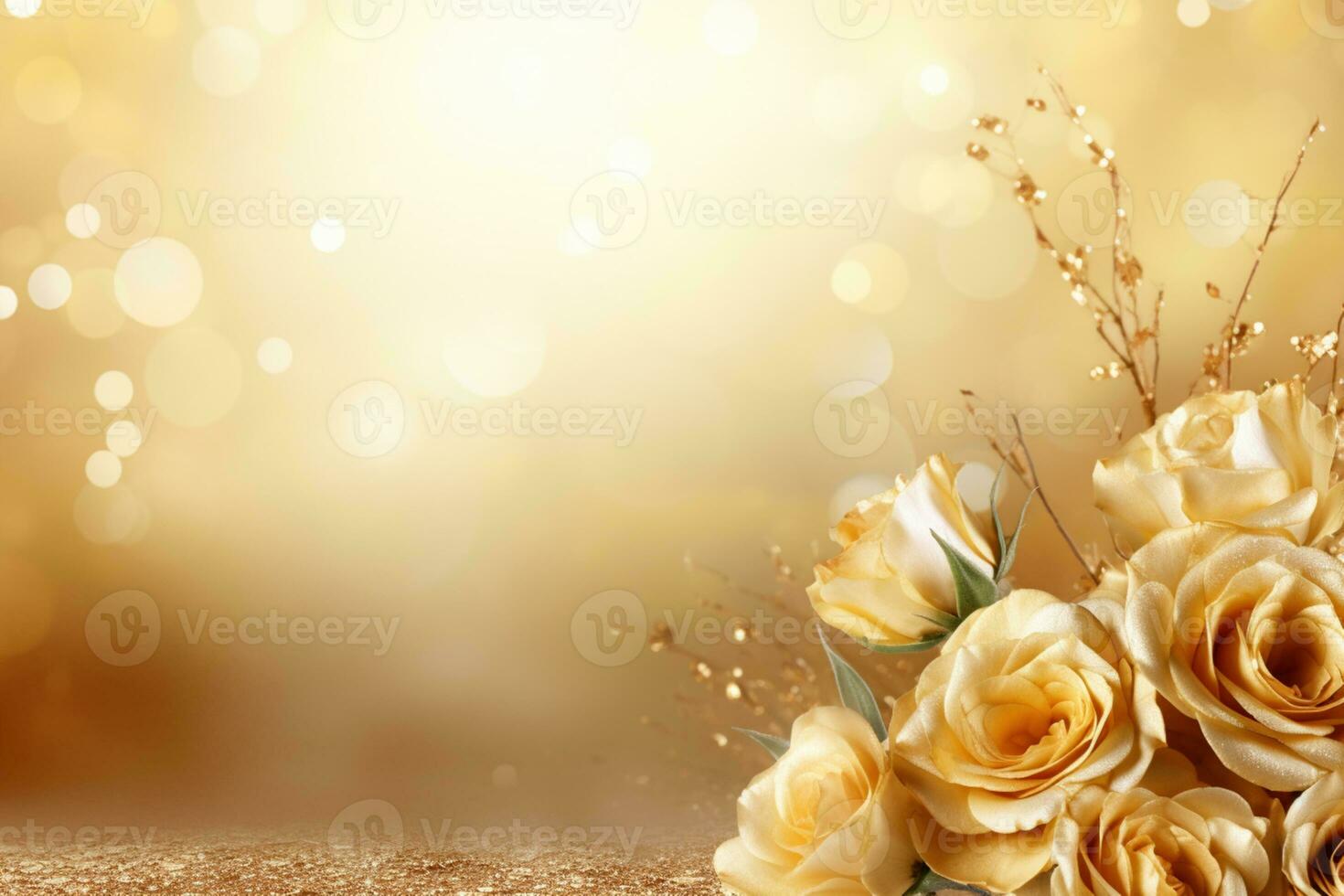 AI Generated Elegant Flower Background with Copy Space photo