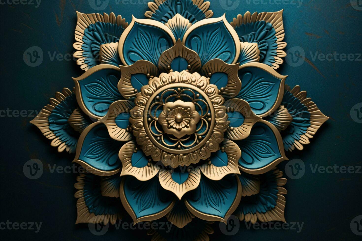 AI Generated Luxury Mandala Background photo