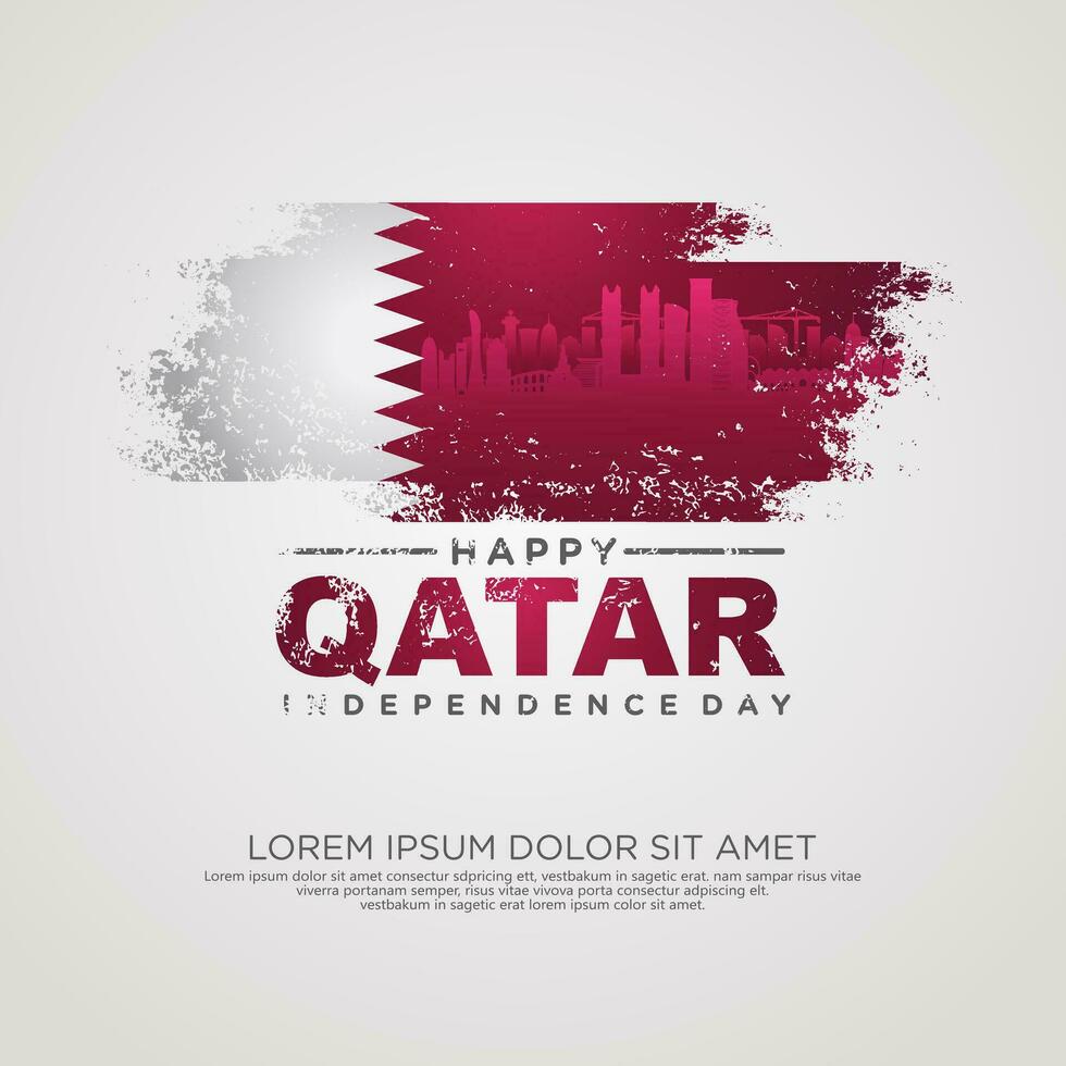 Qatar independence day greeting card vector