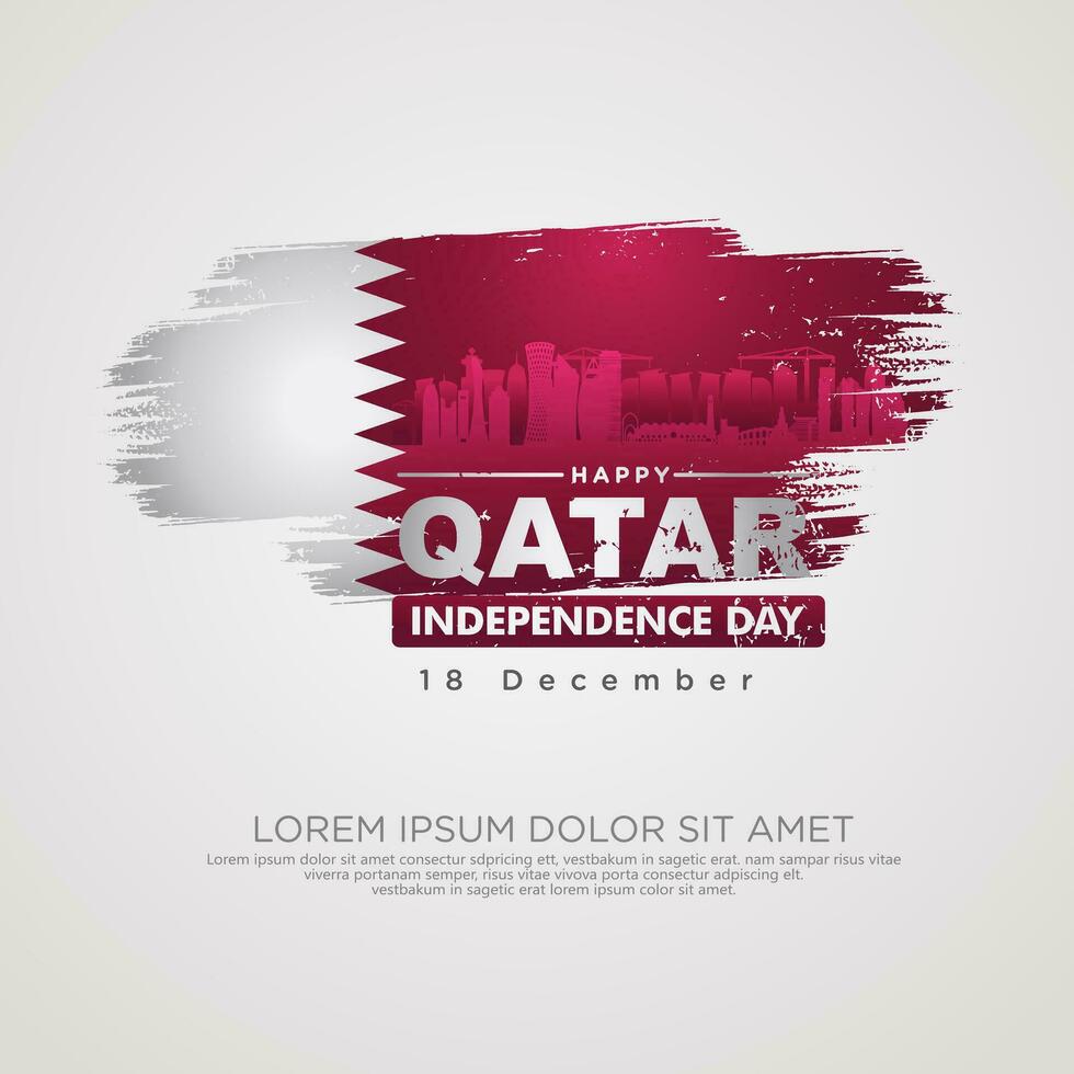Qatar independence day greeting card vector