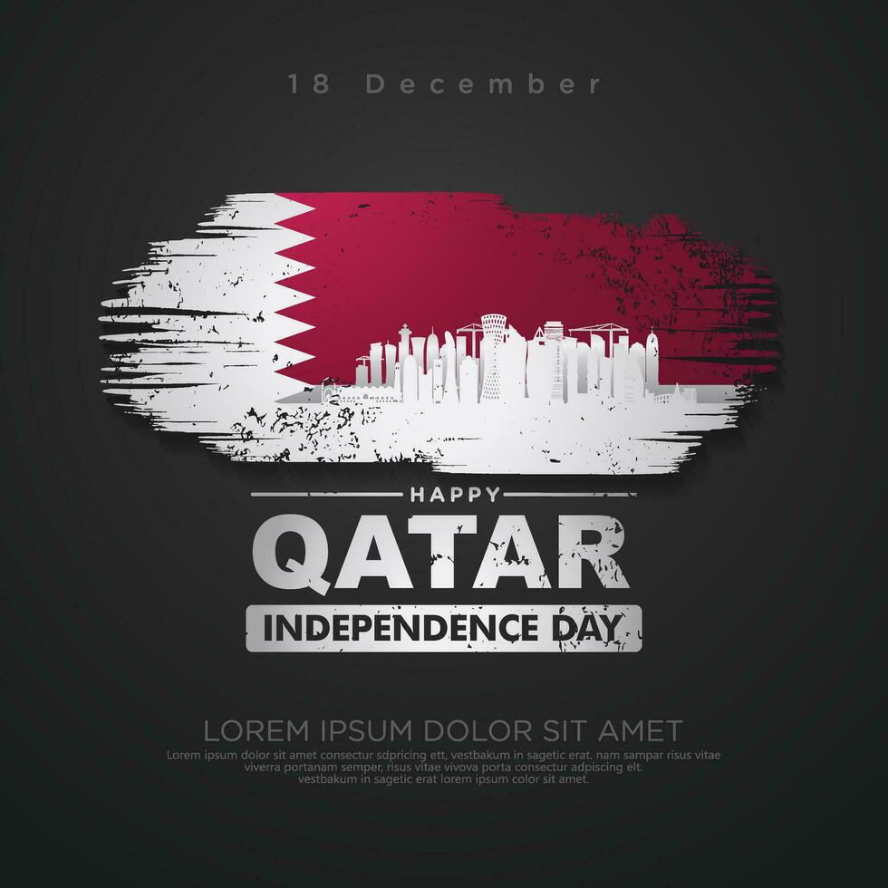 Qatar independence day greeting card vector