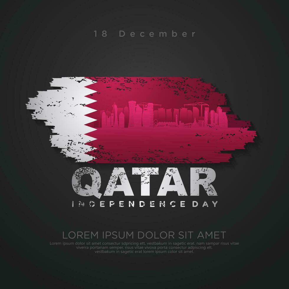 Qatar independence day greeting card vector