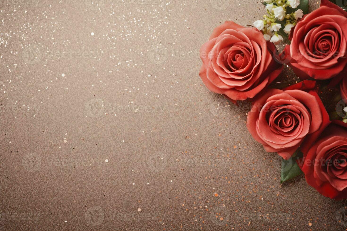 AI Generated Luxury Roses Background with Copy Space photo