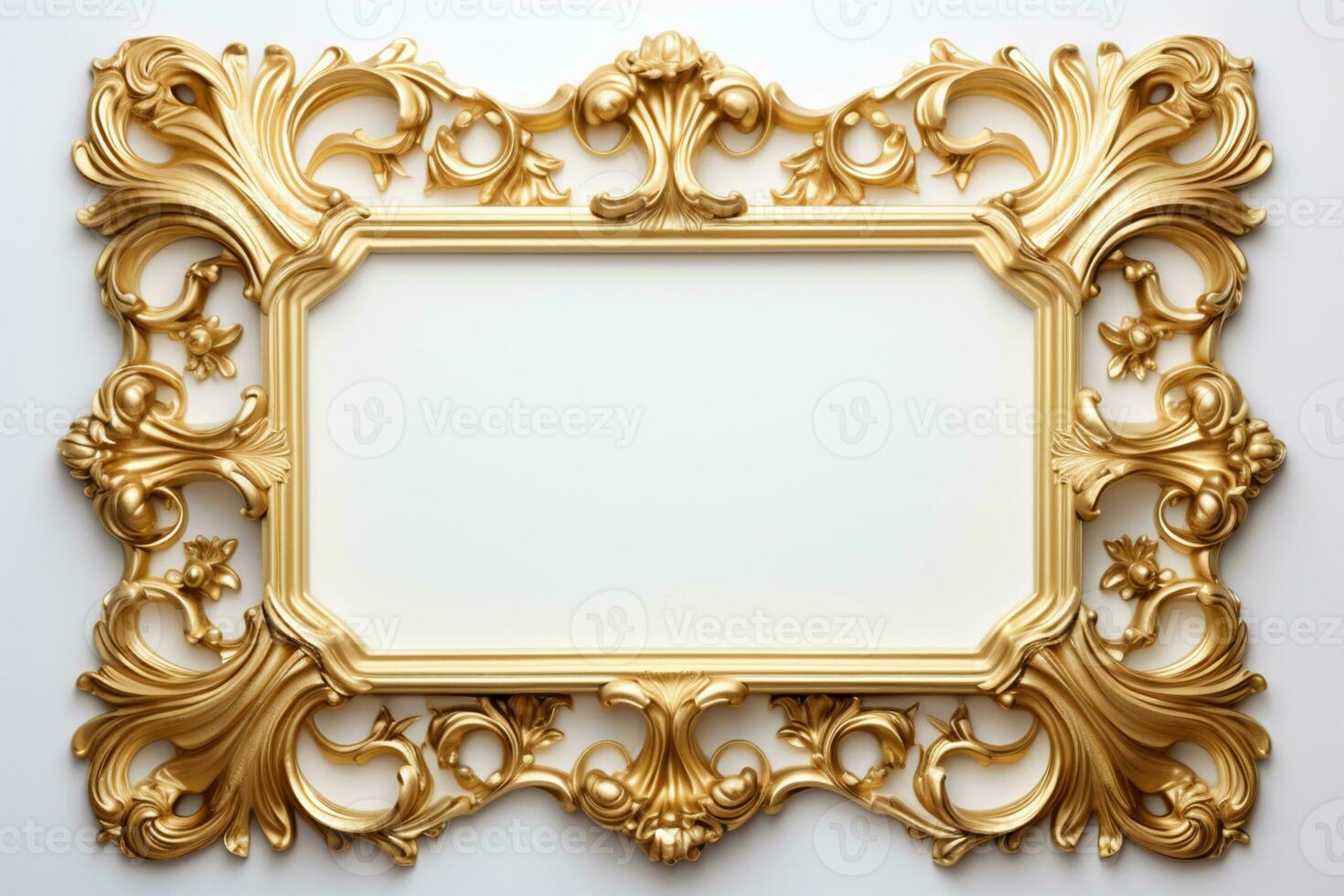 AI Generated Golden Frame Design with copy space photo
