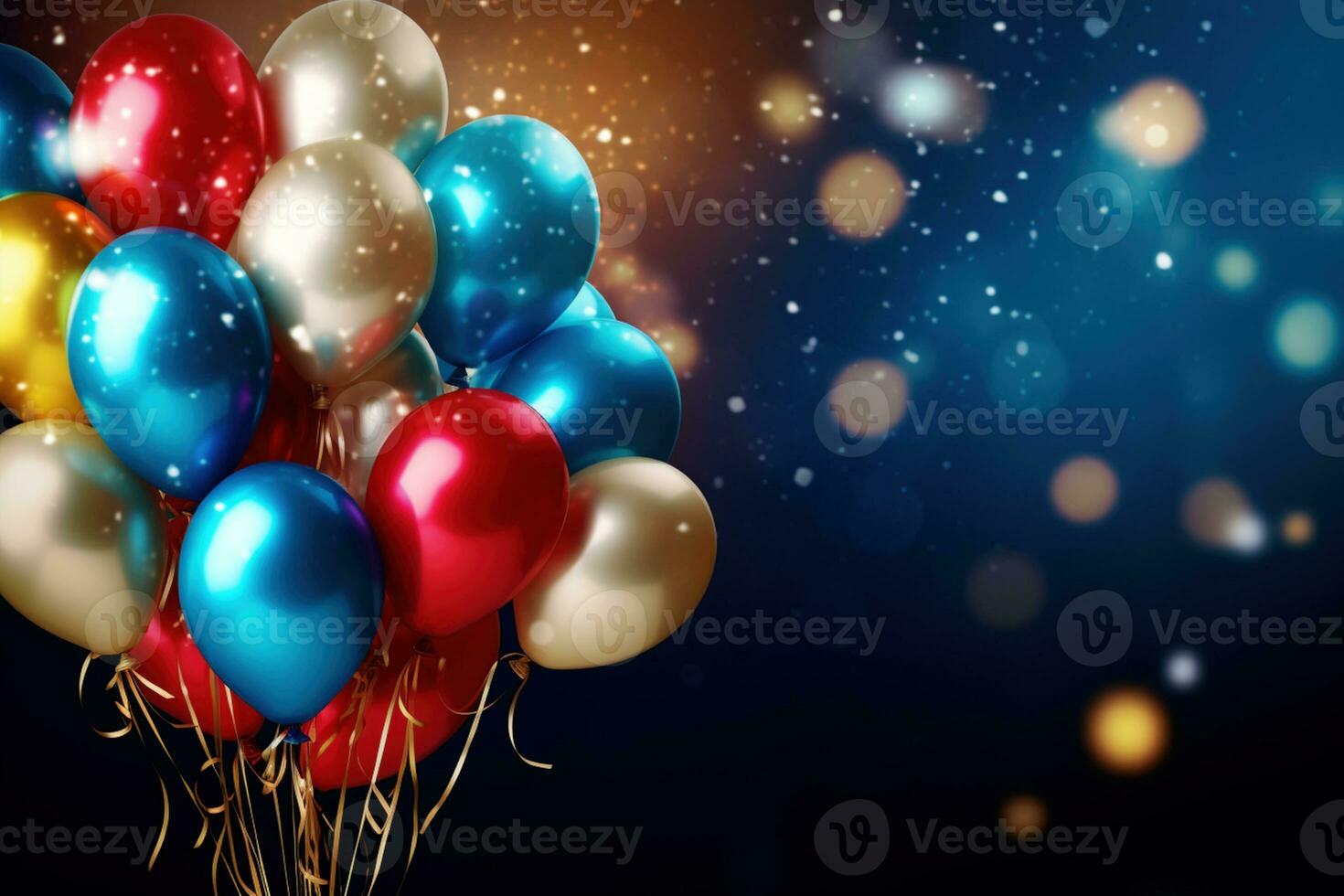 AI Generated Celebration Background with Balloons photo