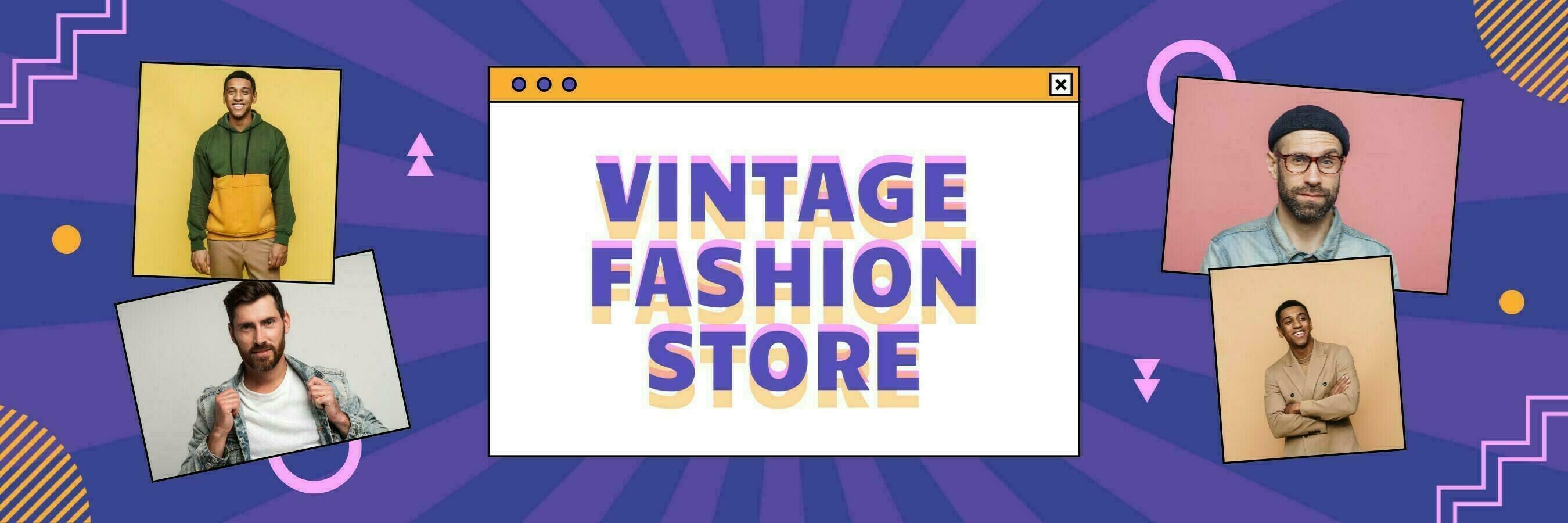 Retro fashion twitter header template