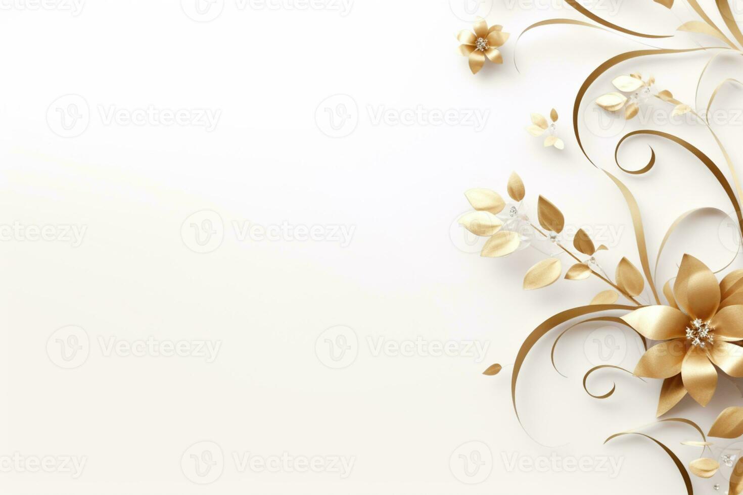 AI Generated flowers on white with copy space photo