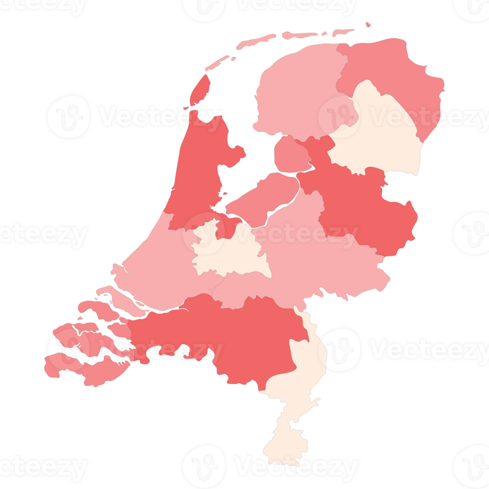 Netherlands map. Map of holland in administrative regions png