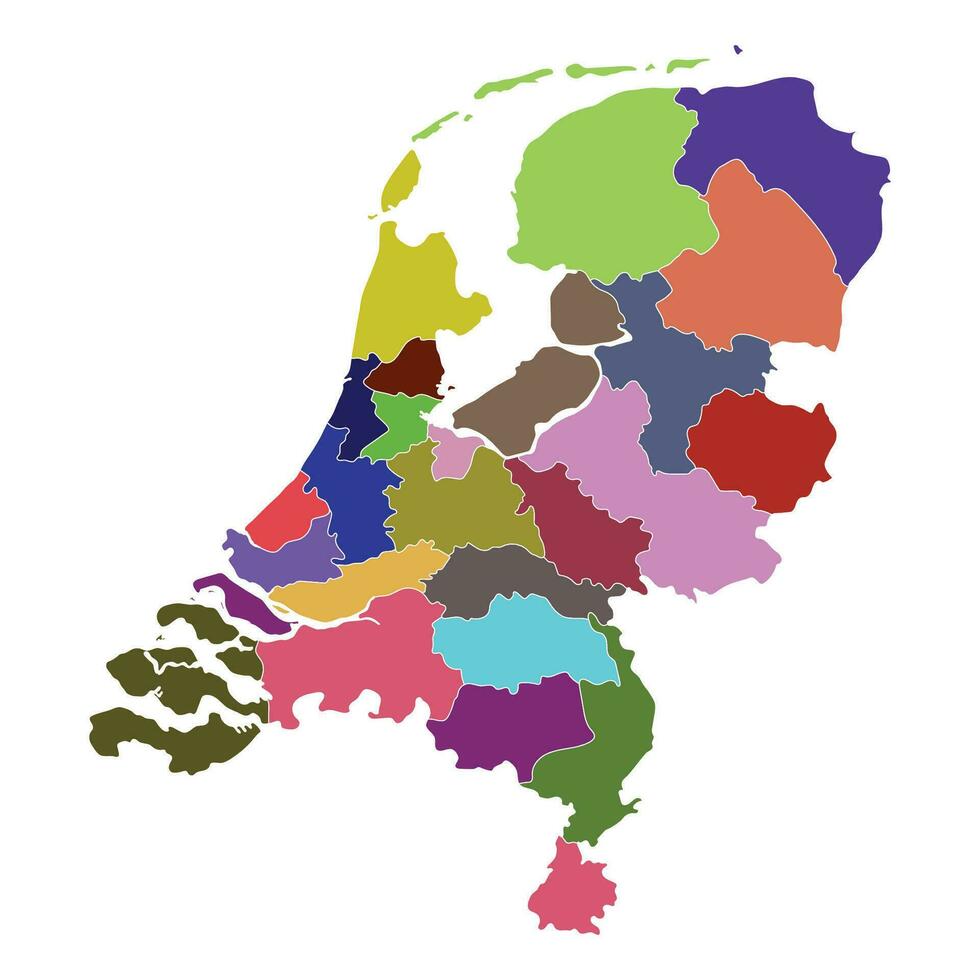 Netherlands map. Map of holland in administrative regions vector