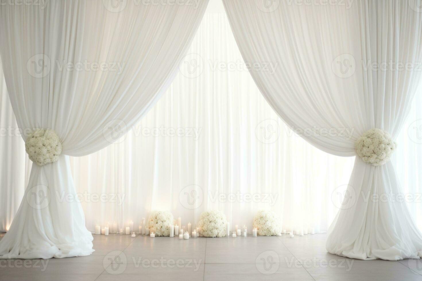 AI Generated wedding arch with flowers photo