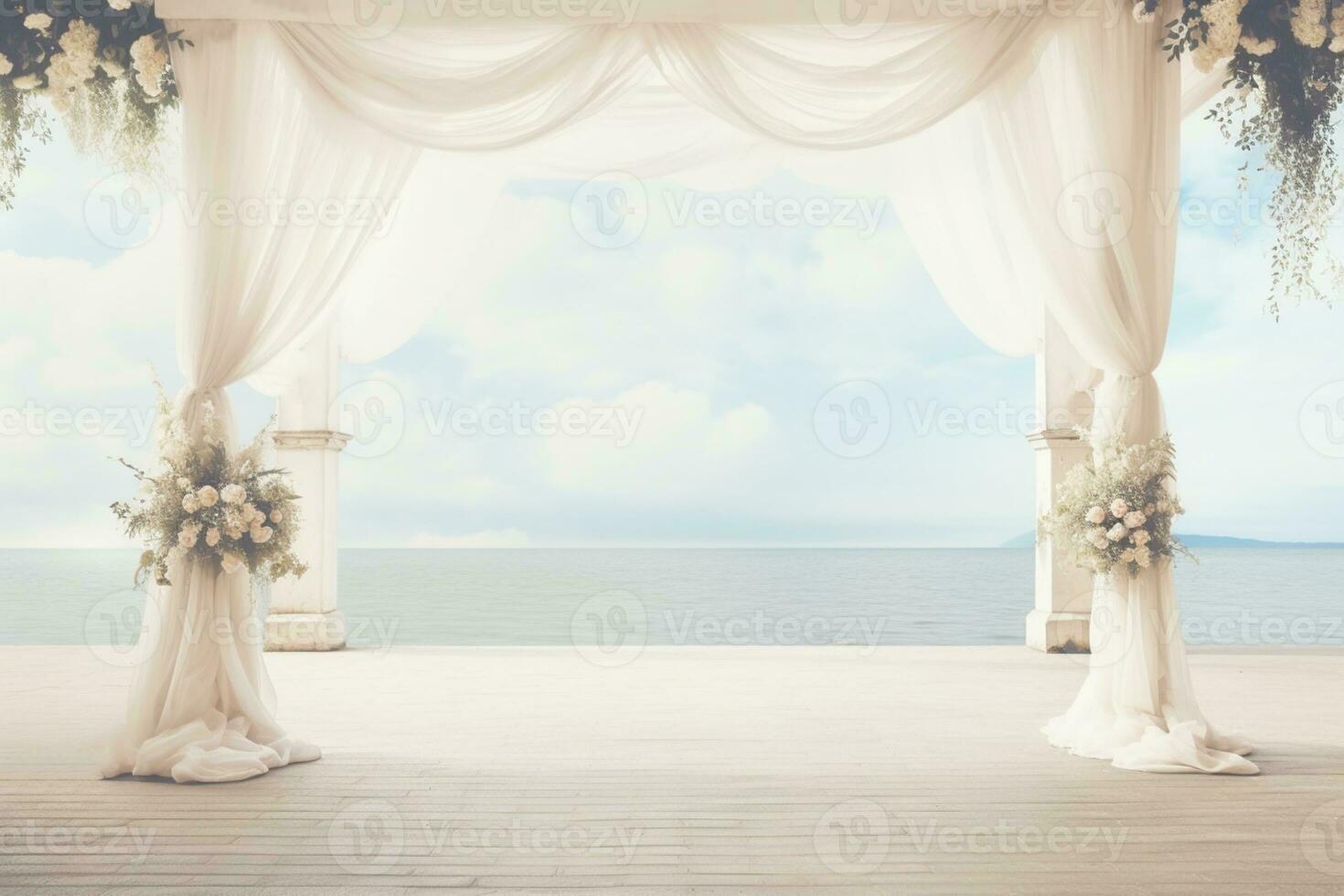 AI Generated Wedding arch with flowers photo