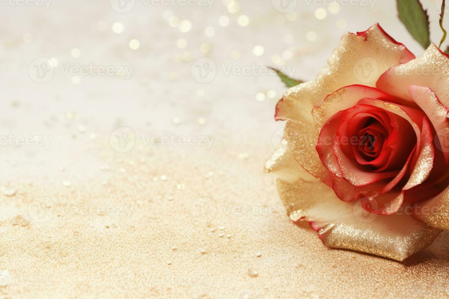 AI Generated Luxury Roses Background with Copy Space photo