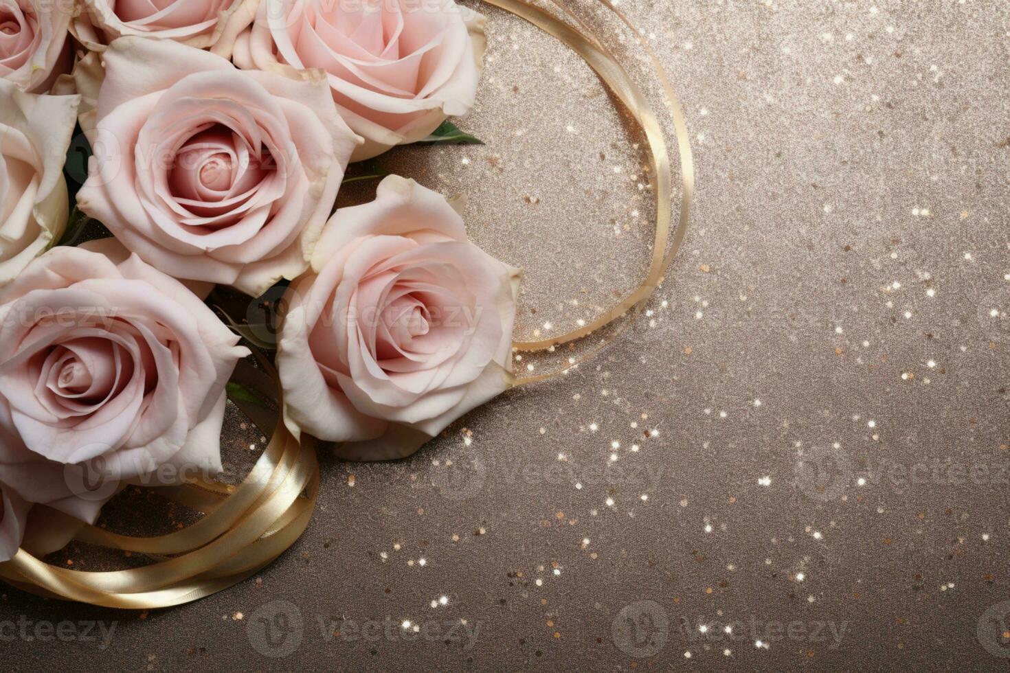 AI Generated Luxury Roses Background with Copy Space photo