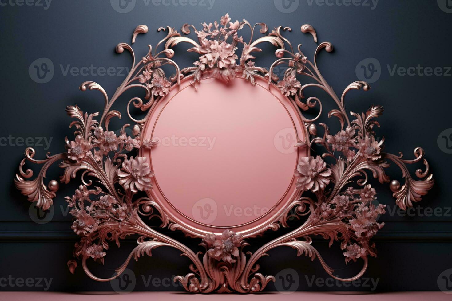 AI Generated vintage decorative background with copy space photo