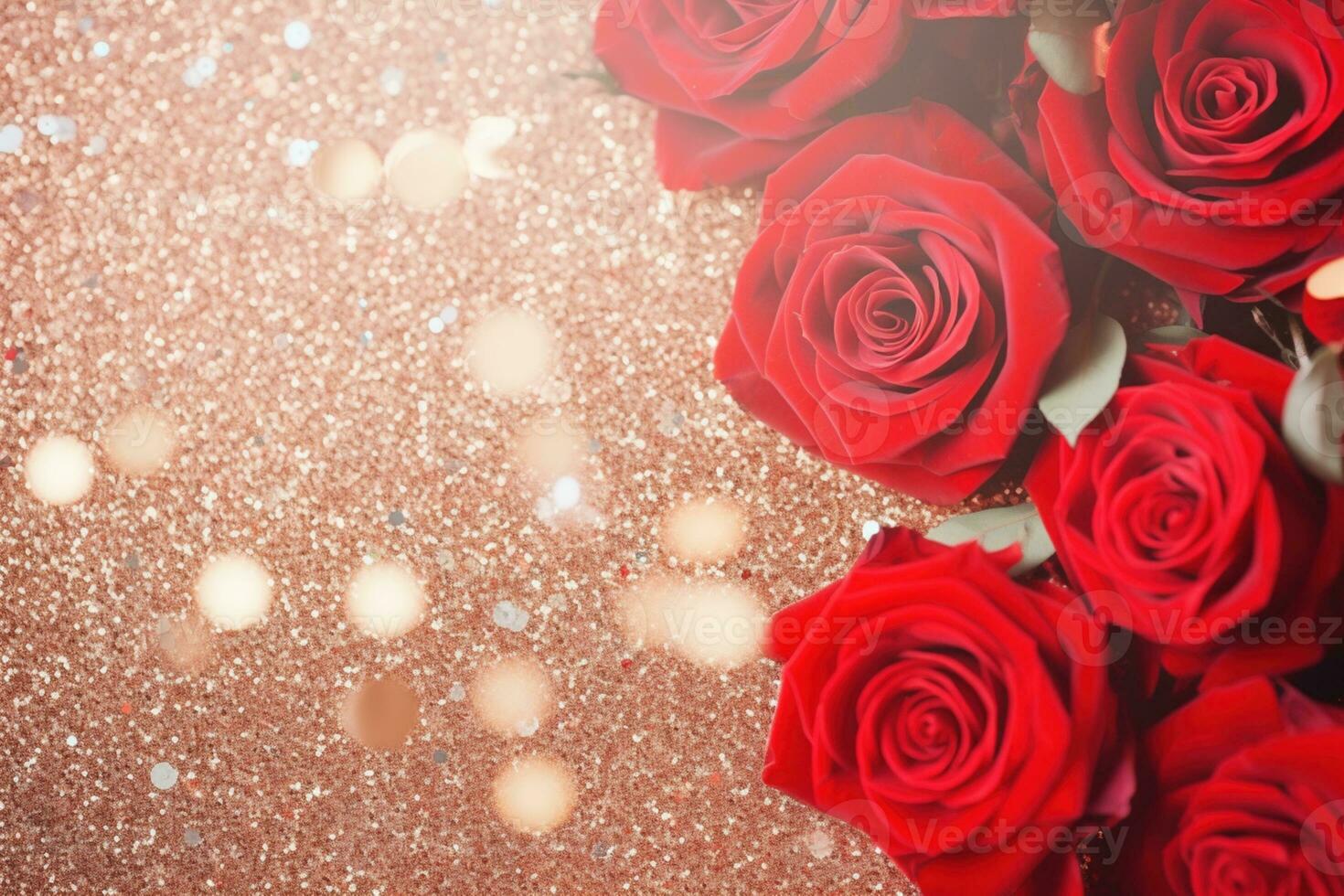 AI Generated Luxury Roses Background with Copy Space photo