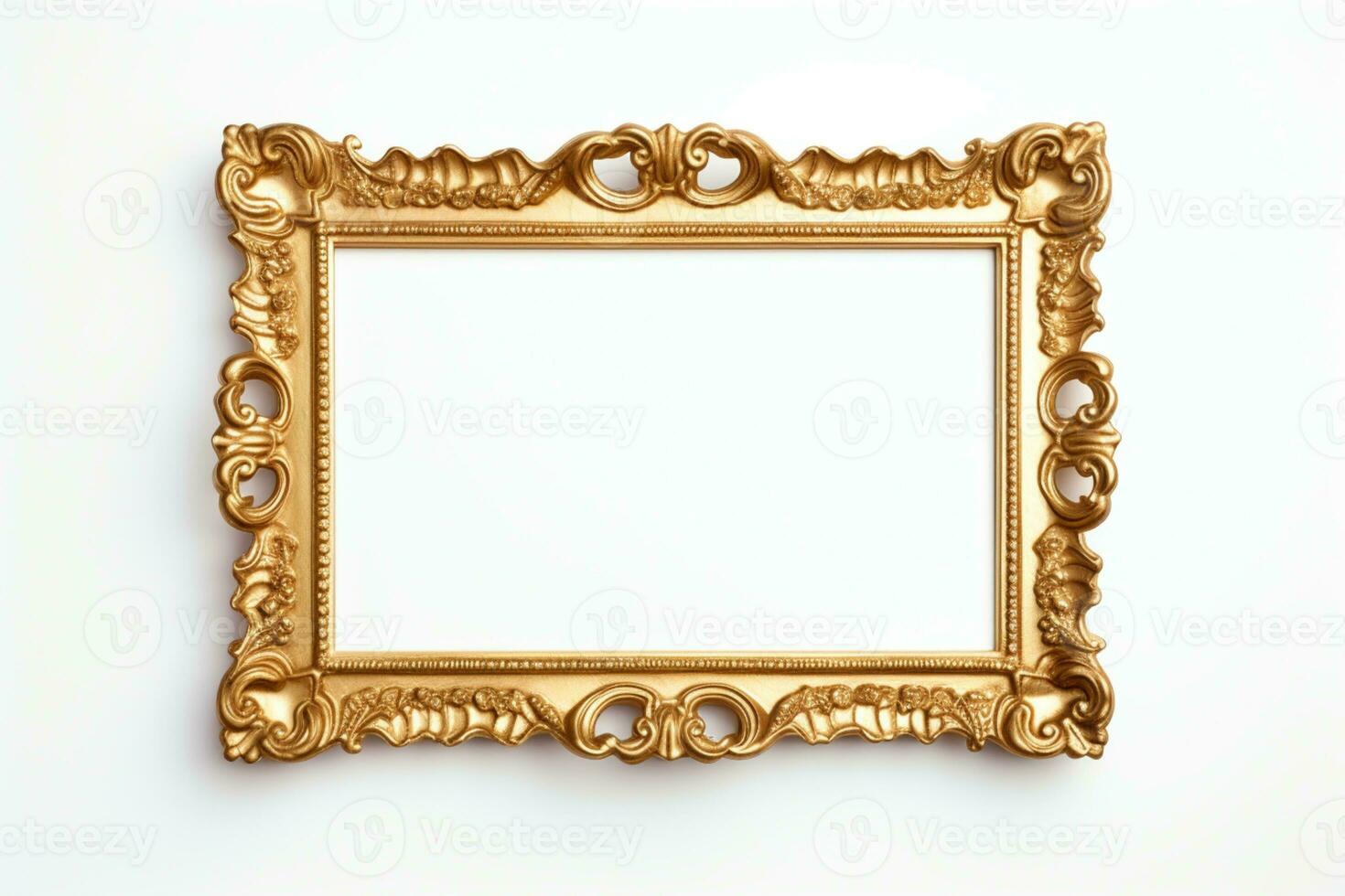 AI Generated Golden Frame Design with copy space photo