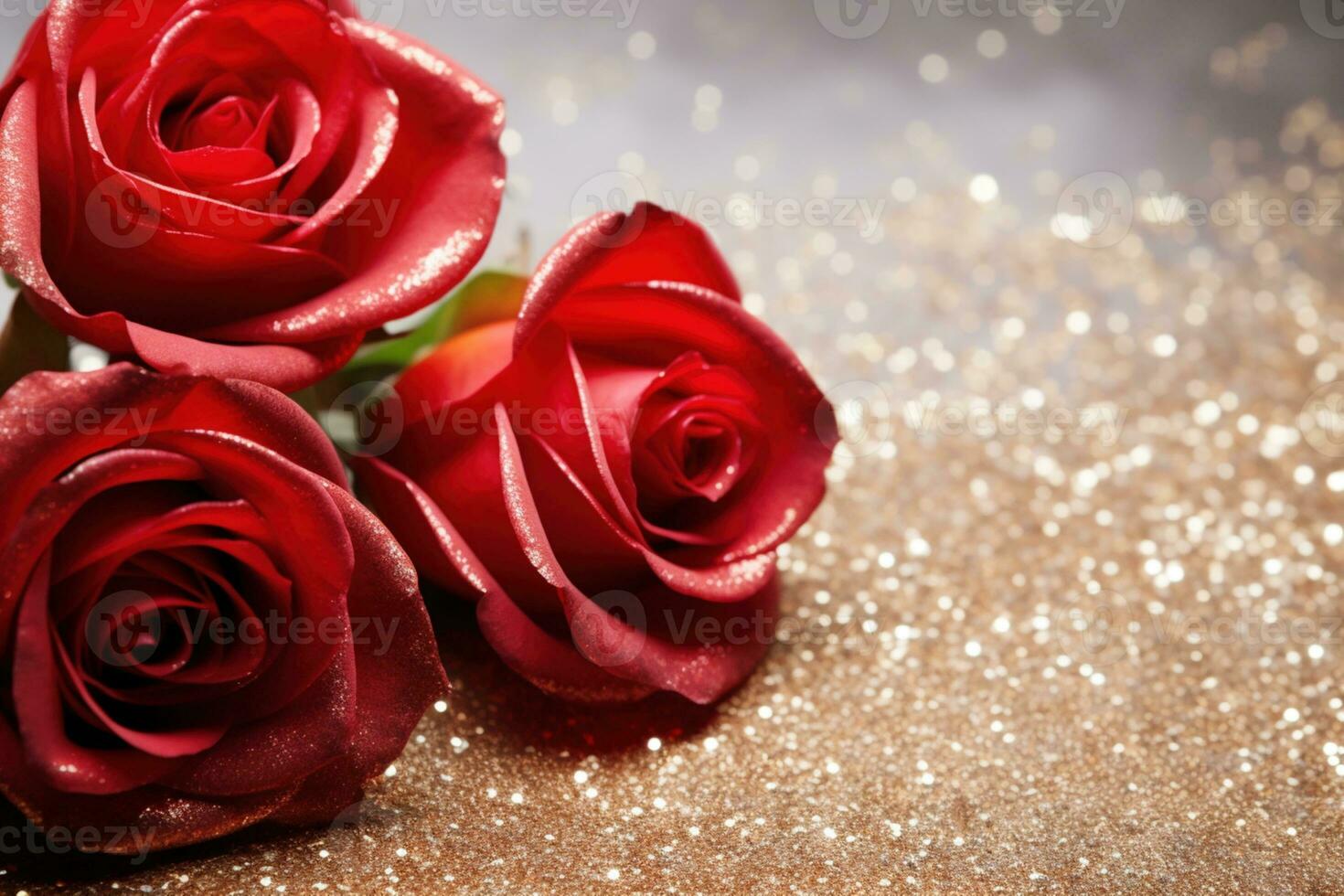 AI Generated Luxury Roses Background with Copy Space photo