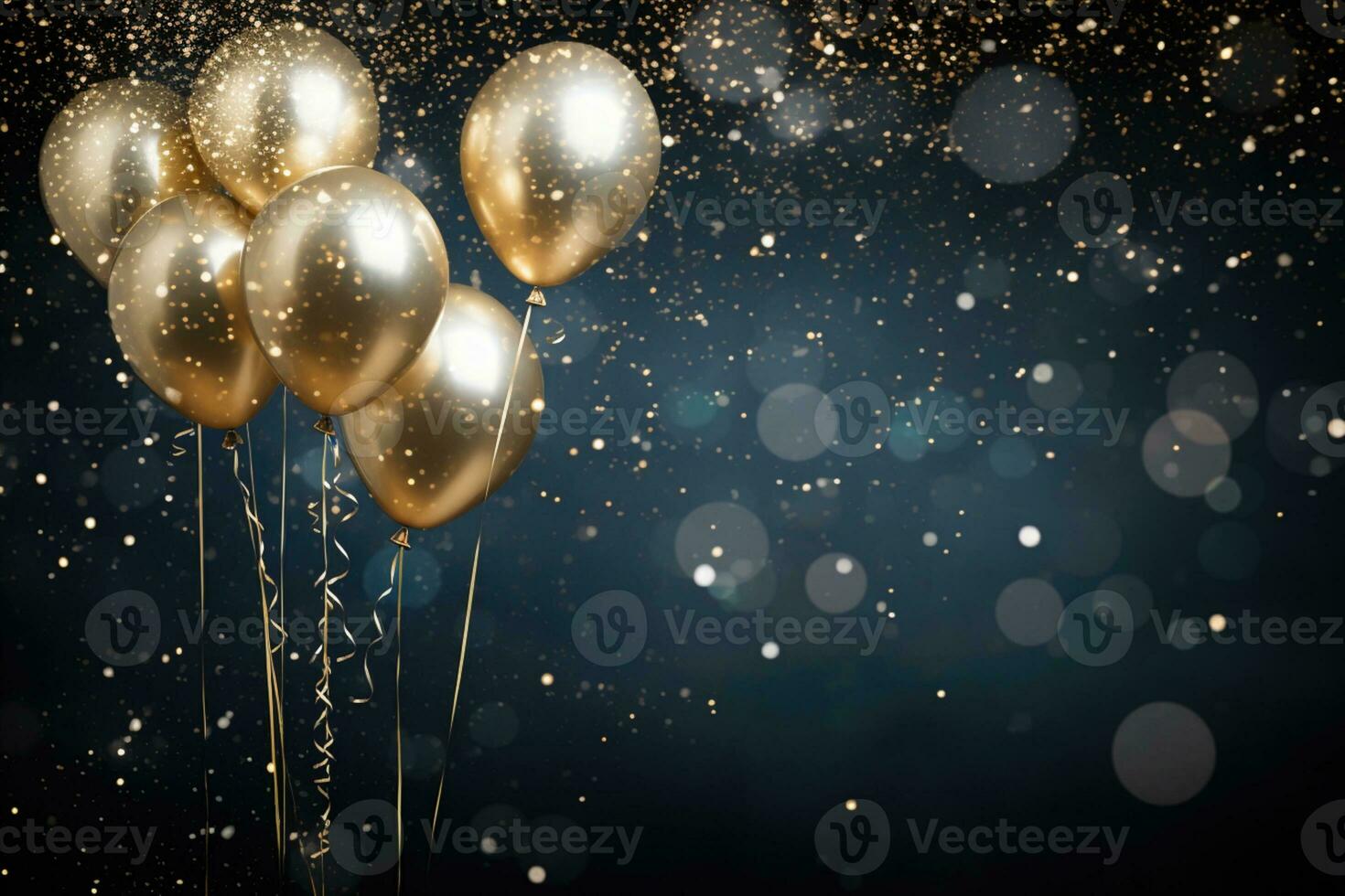 AI Generated Celebration Background with Balloons photo