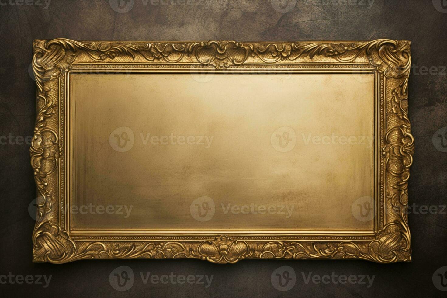 AI Generated Golden Frame Design with copy space photo