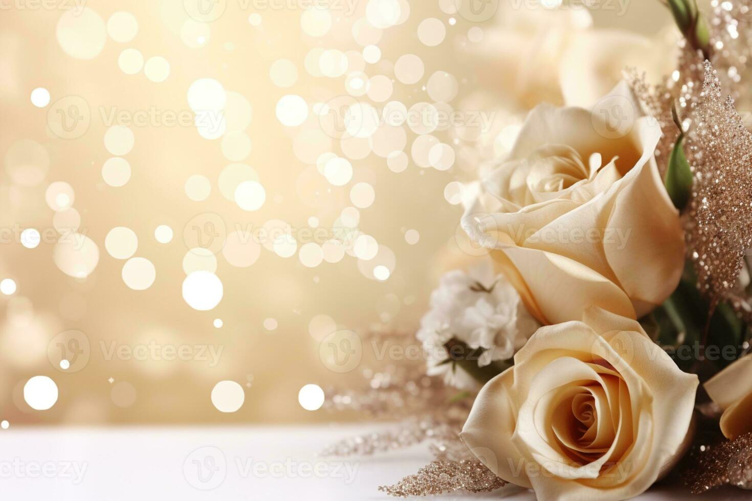 AI Generated Luxury Roses Background with Copy Space photo